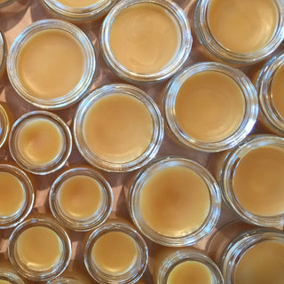 Jars of herbal salve