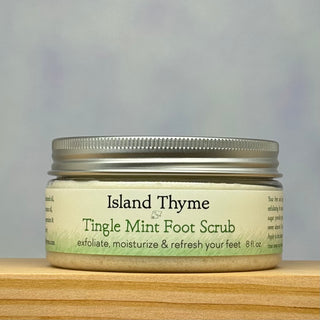 Jar of tingle mint foot scrub - salt & sugar