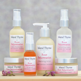 Products from rose rejuvenation face care line